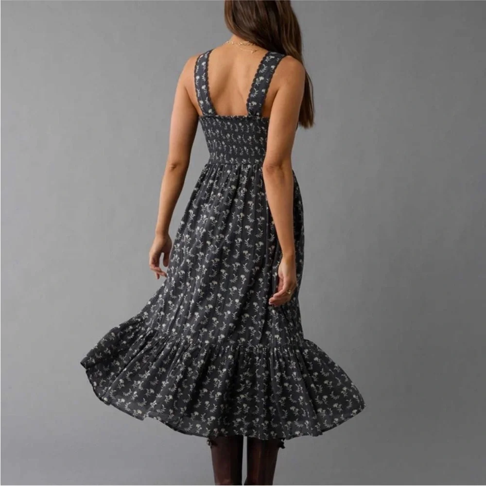 American Eagle Outfitters Corset Bodice Floral Midi Dress - Picture 2 of 5